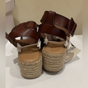 Brown Espadrille Wedge Sandals